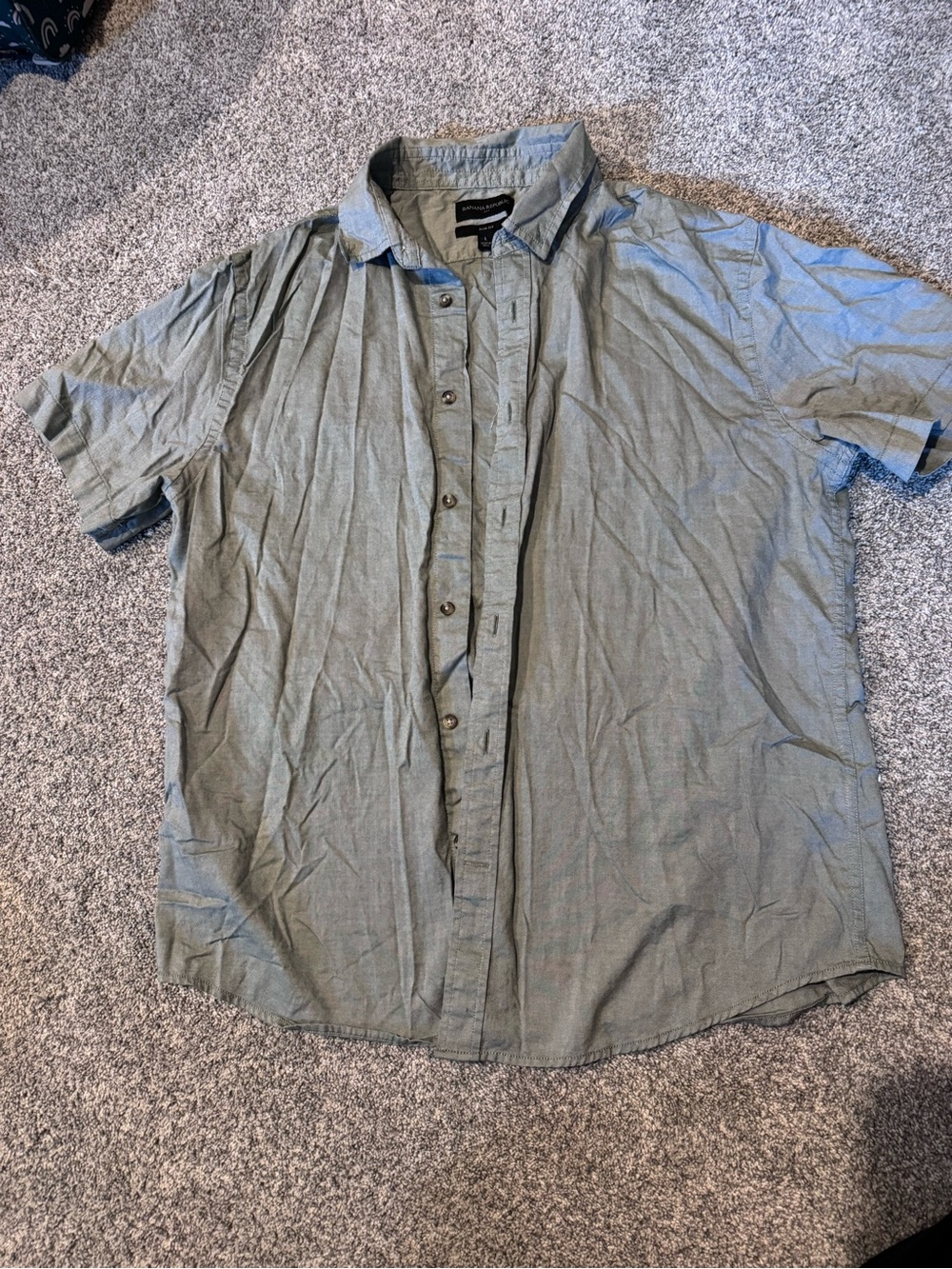 Banana Republic Men's Short-Sleeve Button-Down Shirt - Sage Green